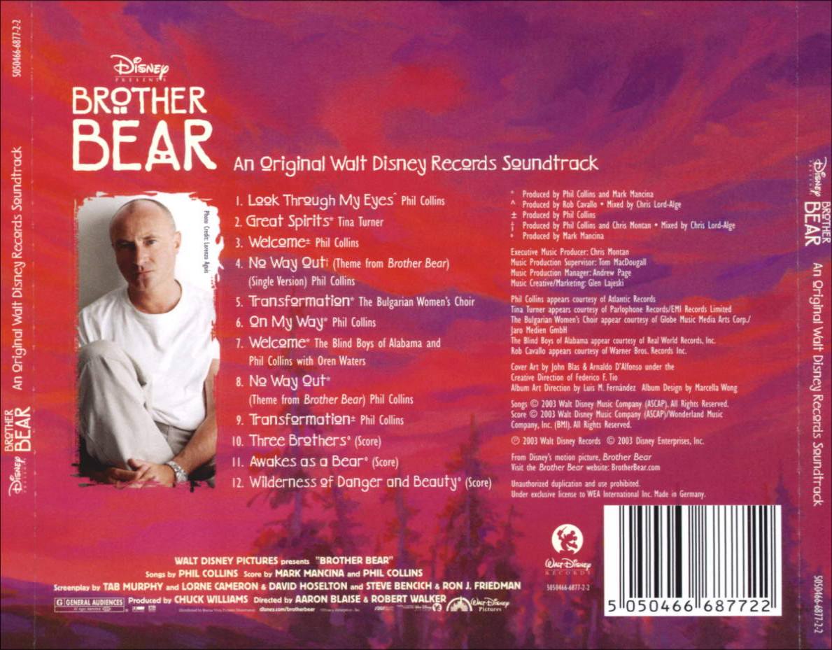 Brother bear soundtrack. Brother Bear Фил Коллинз. Phil Collins CD. Фил Коллинз альбомы.
