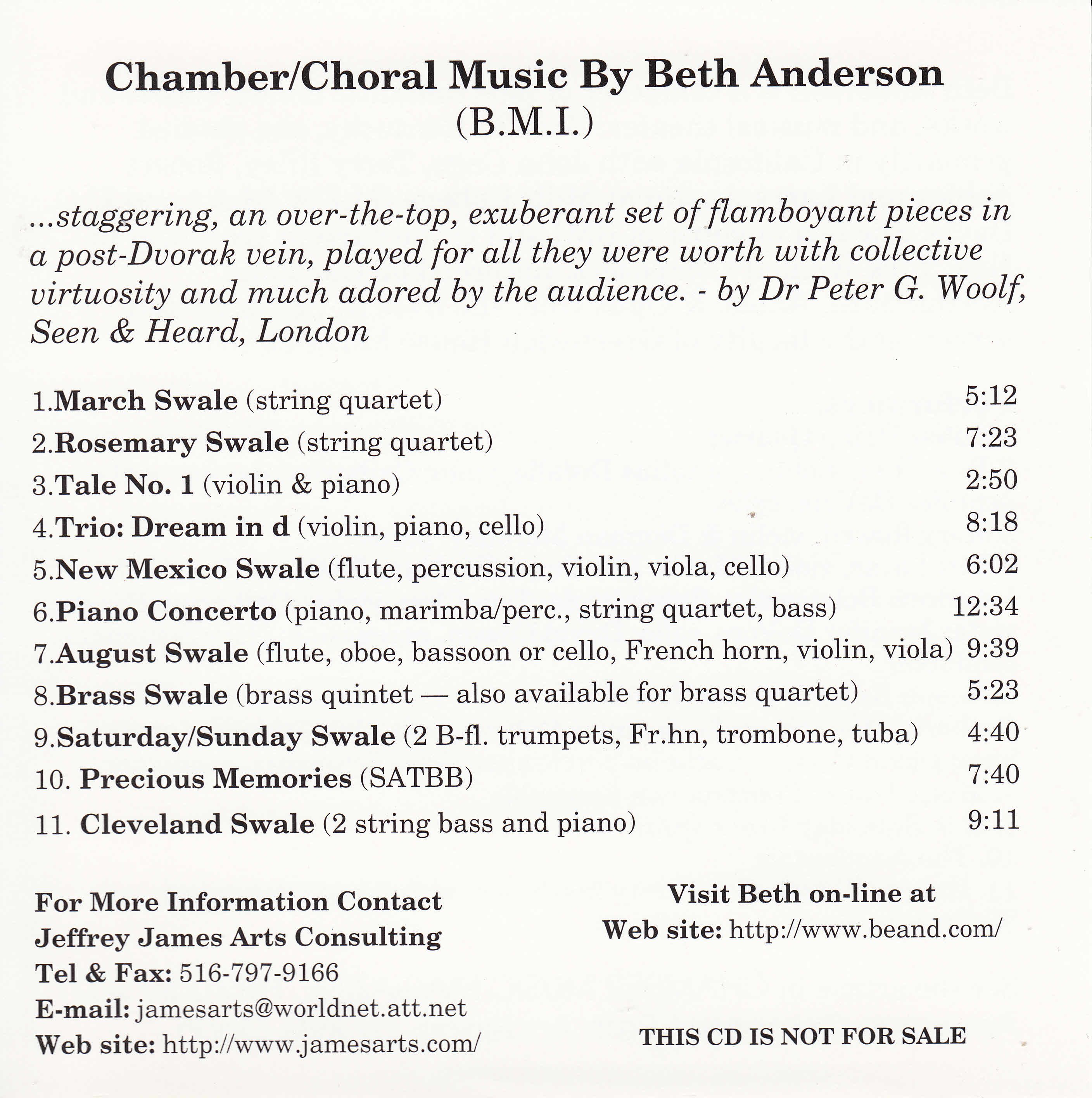 Chamber Choral Music Beth Anderson