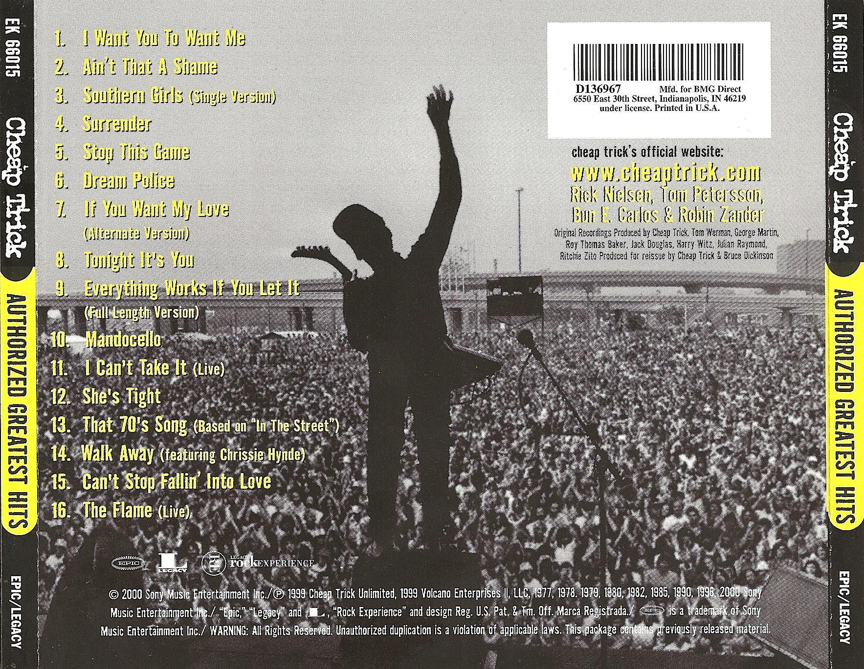 Cheap Trick  Authorized Greatest Hits back 