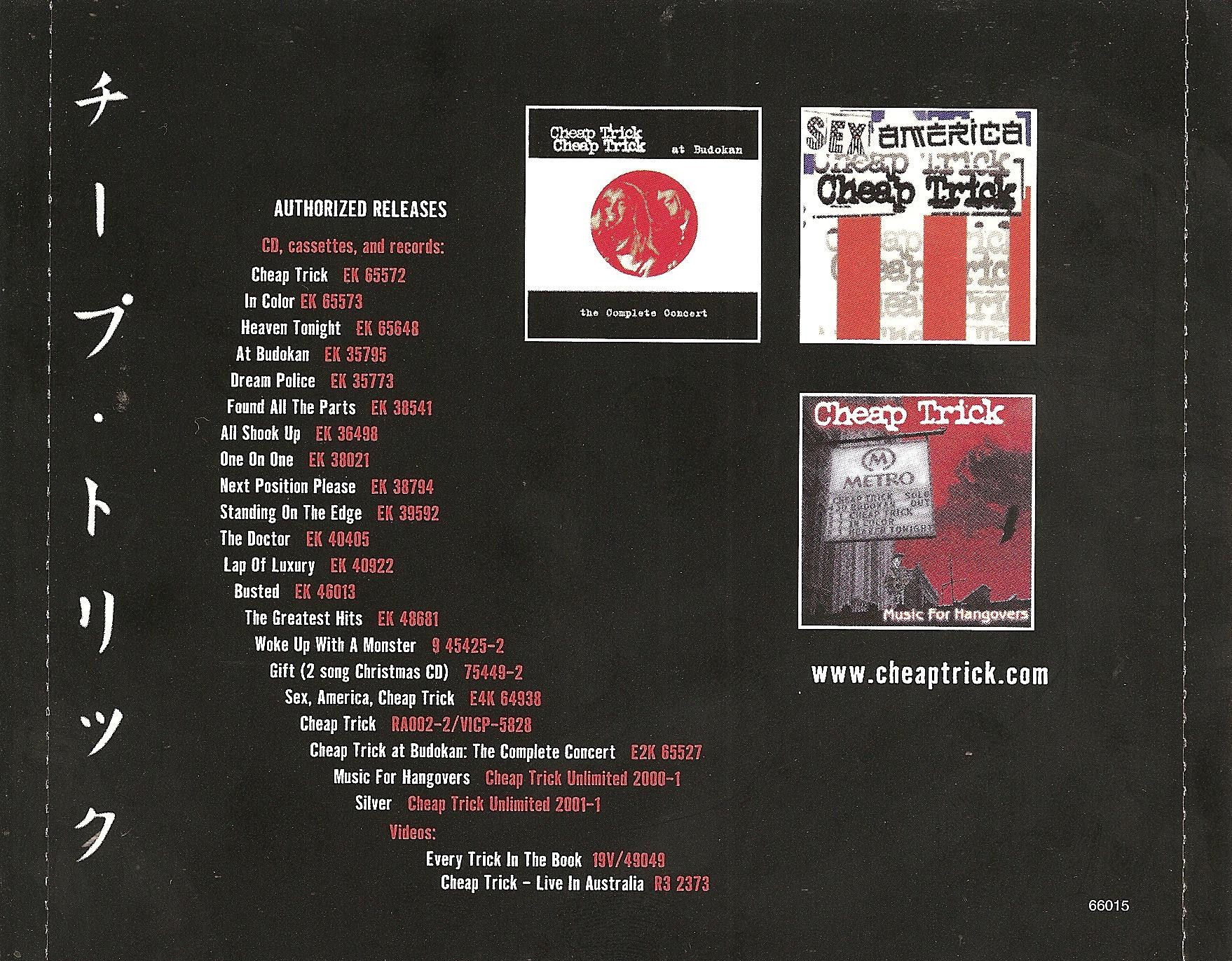 Cheap Trick  Authorized Greatest Hits backinside 