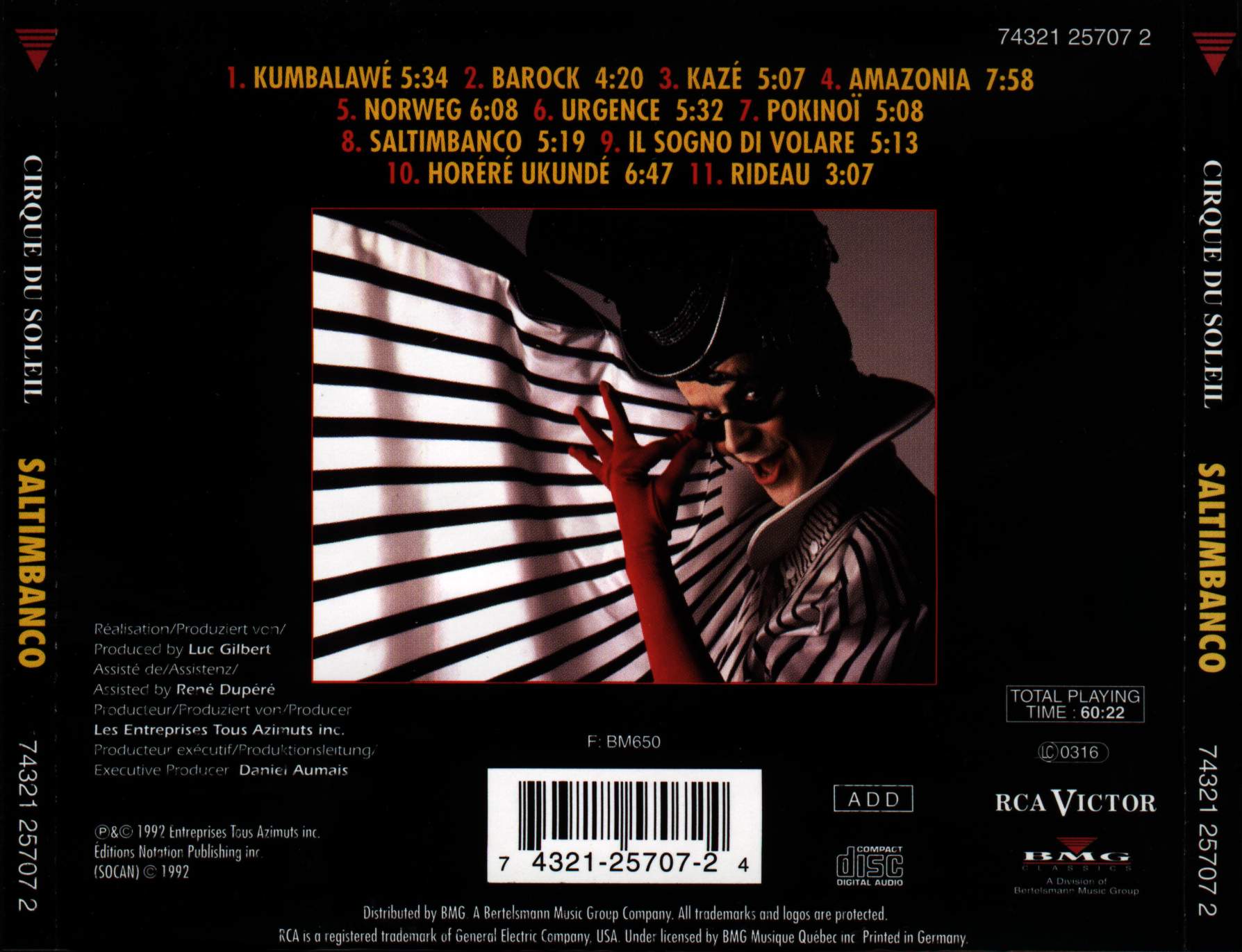 Cirque Du Soleil  Saltimbanco back