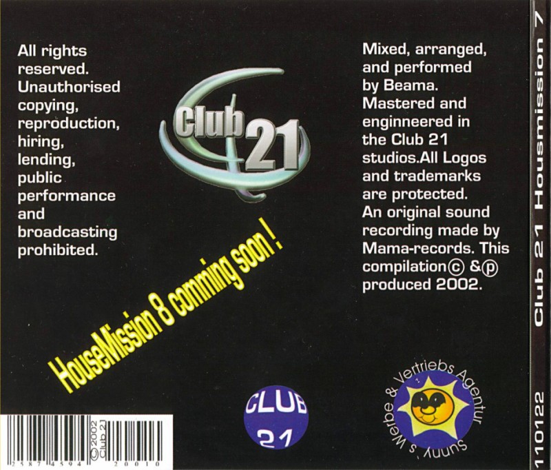 Club 21  House Mission 07 Back