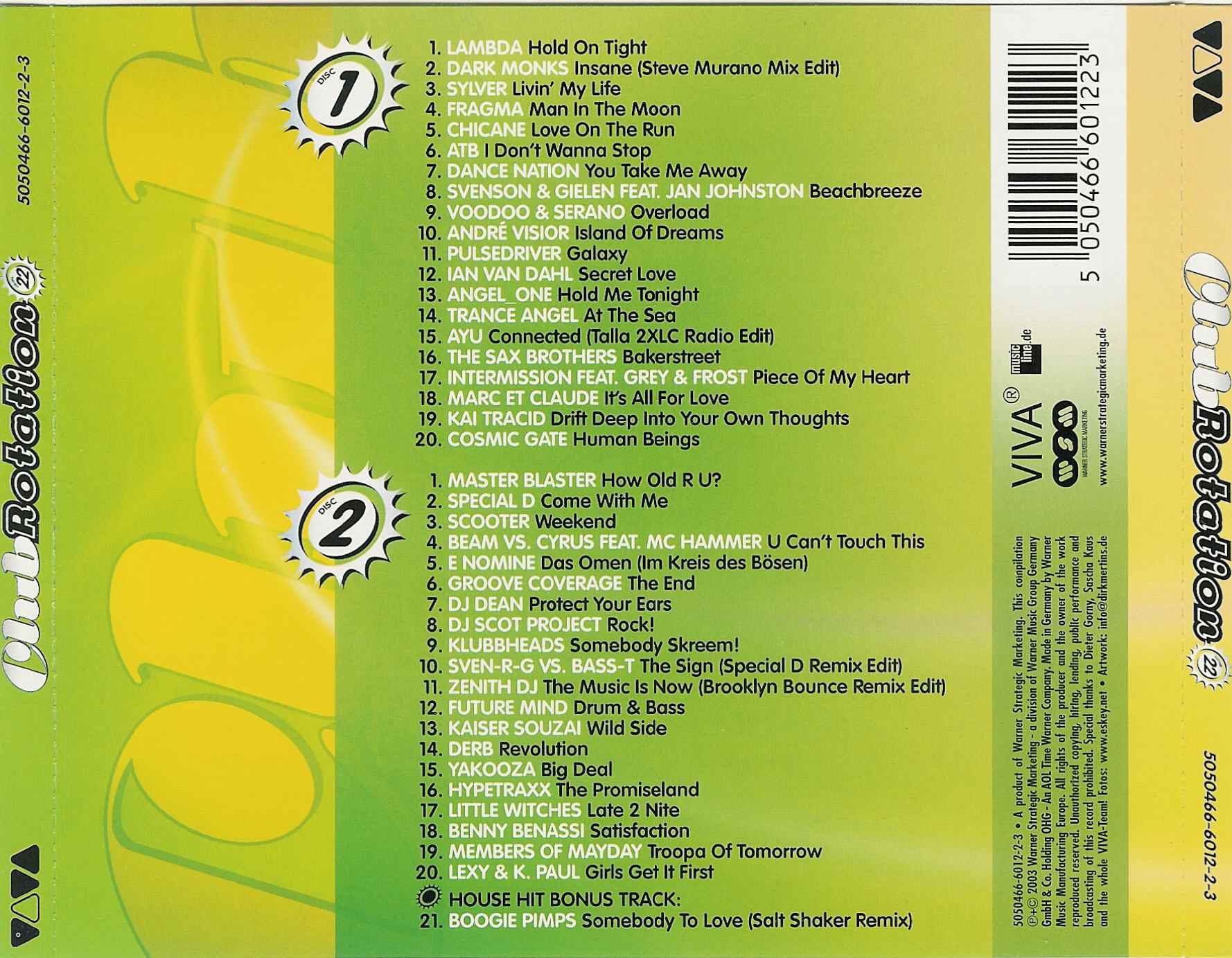 Club Rotation Vol 22 back