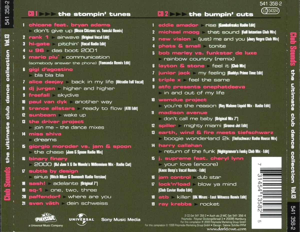 Club Sounds Vol 13 Back