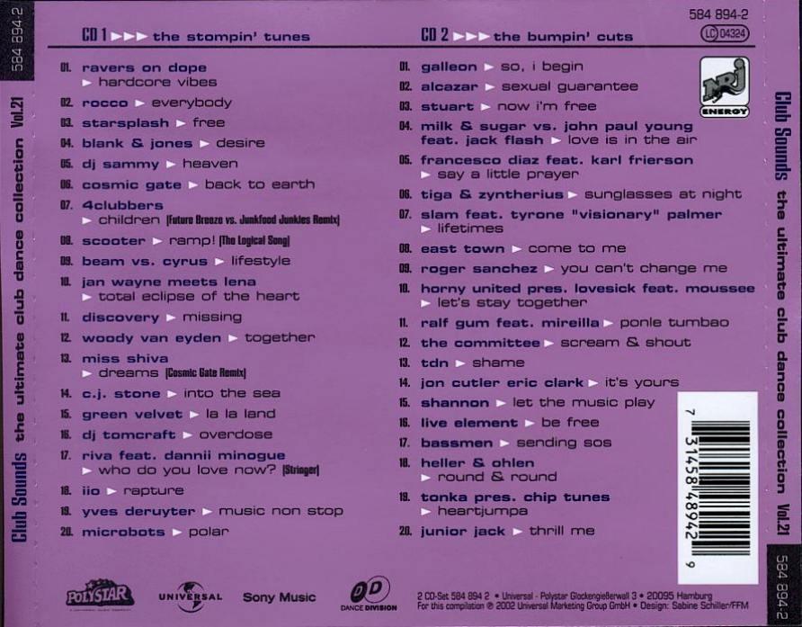 Club Sounds Vol 21 Back
