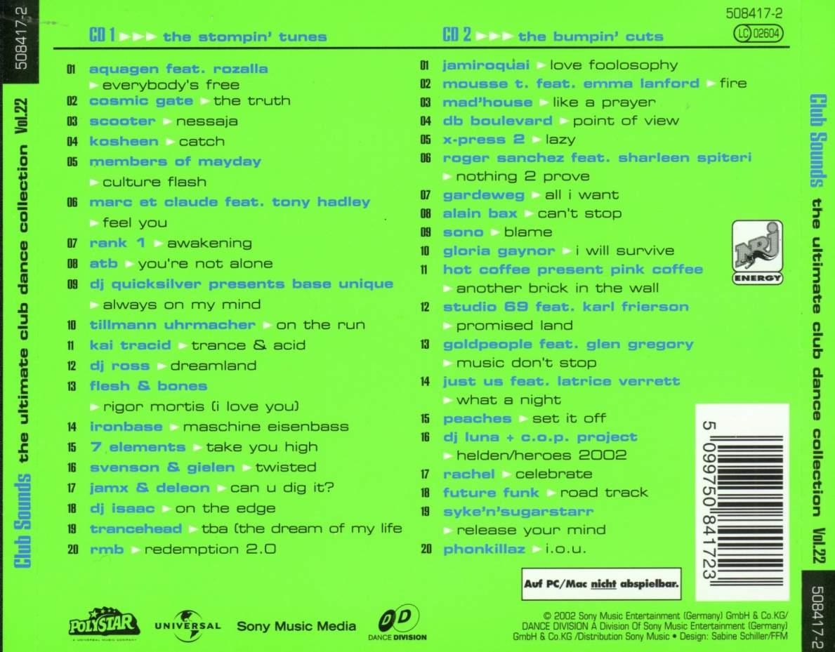 Club Sounds Vol 22 Back