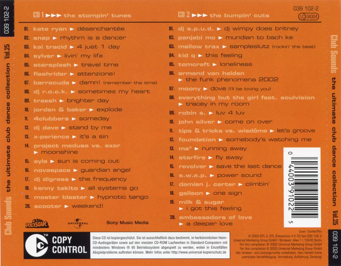 Club Sounds Vol 25 Back