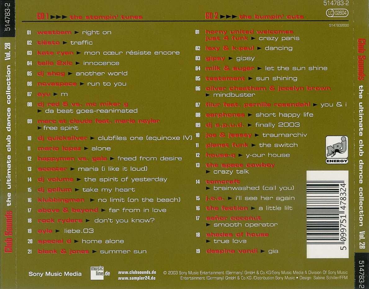 Club Sounds Vol 28 Back