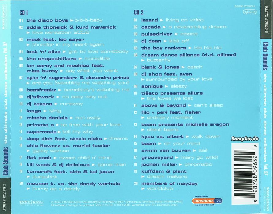 Club Sounds Vol 37 Back