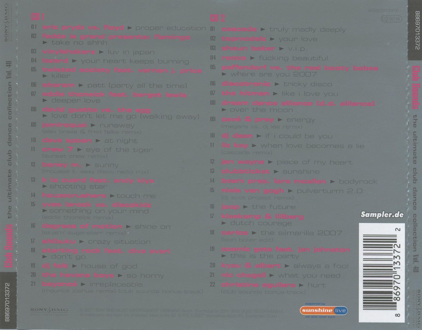 Club Sounds Vol 40 Back