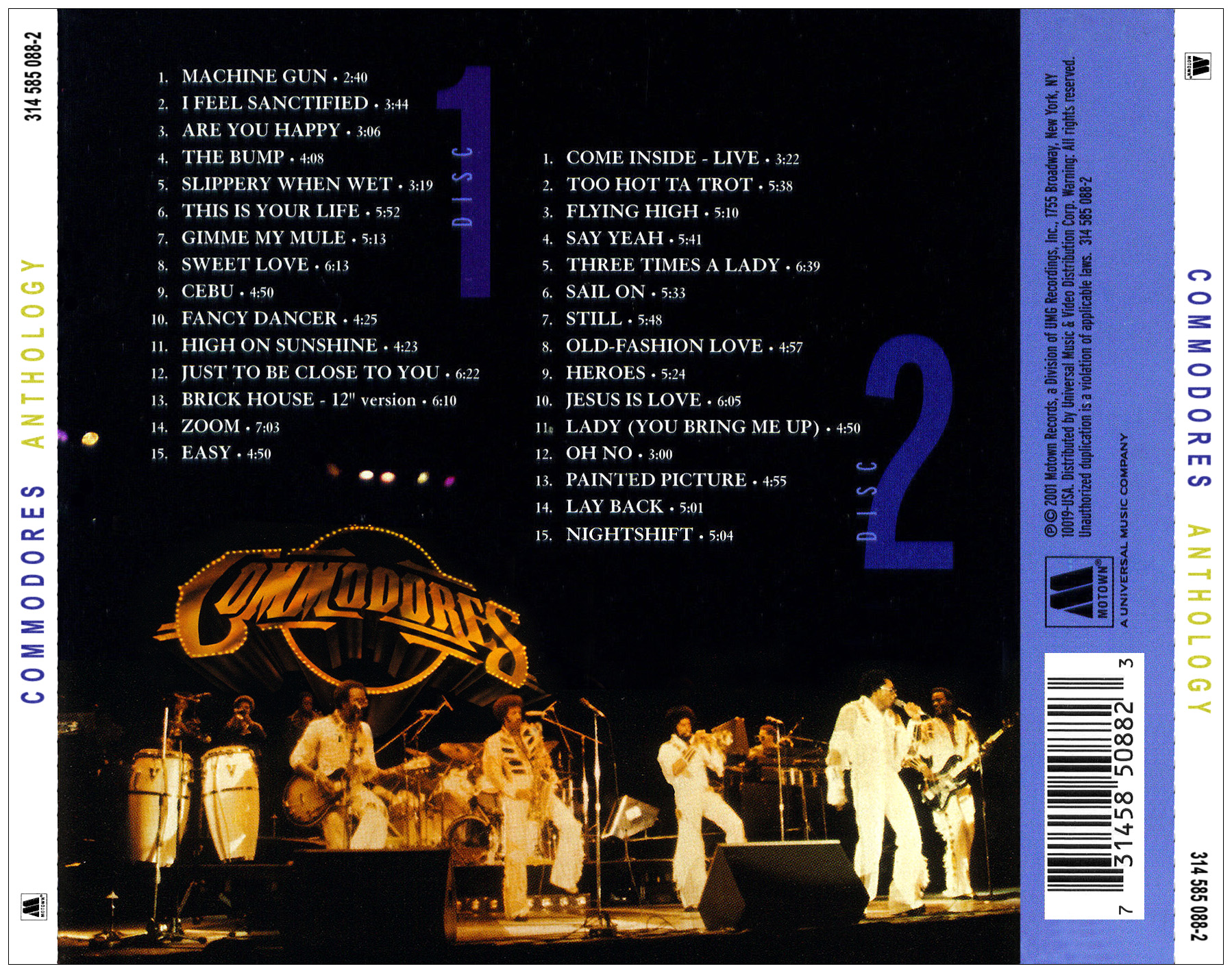 Commodores  Anthology back 