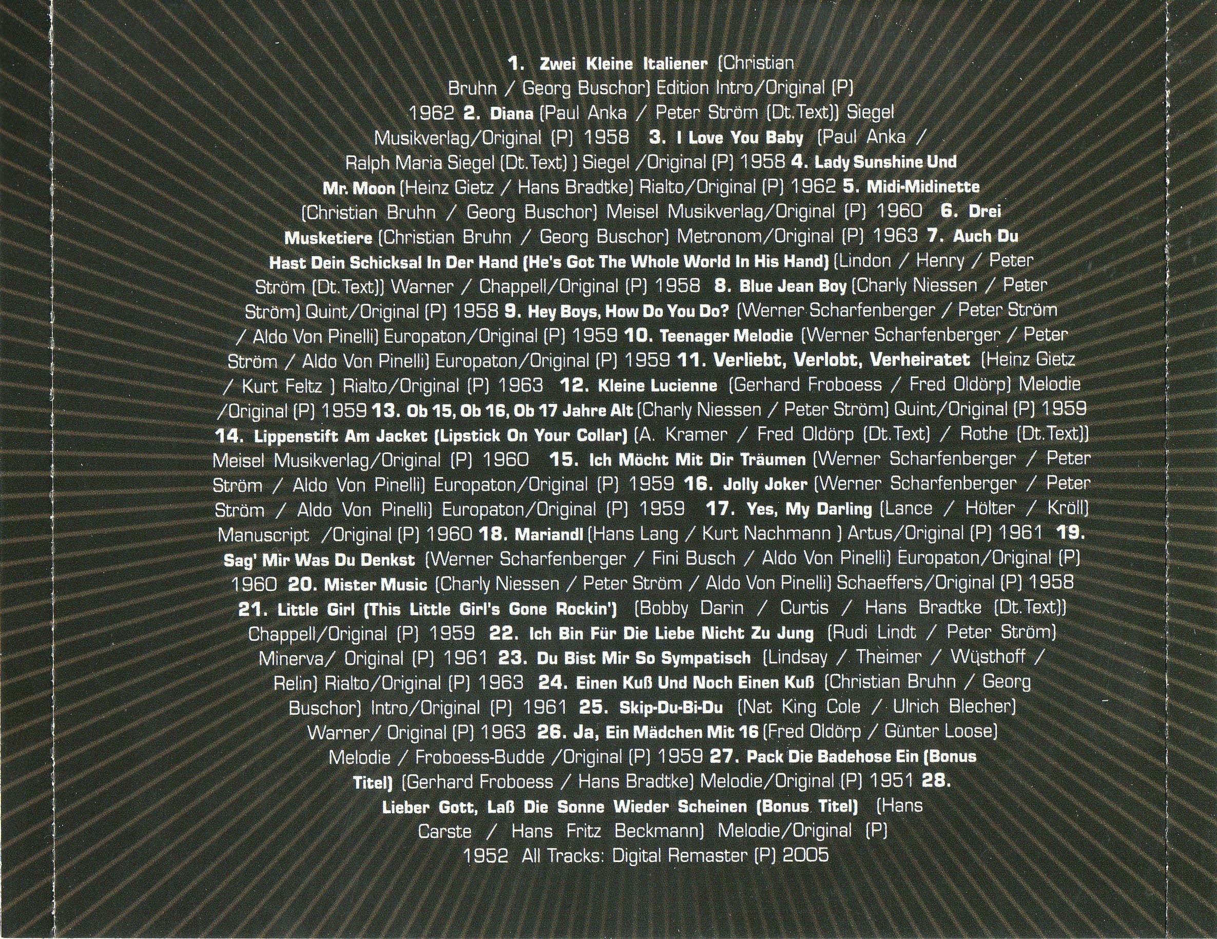 Conny Froboess  Schlager  Stars backinside 