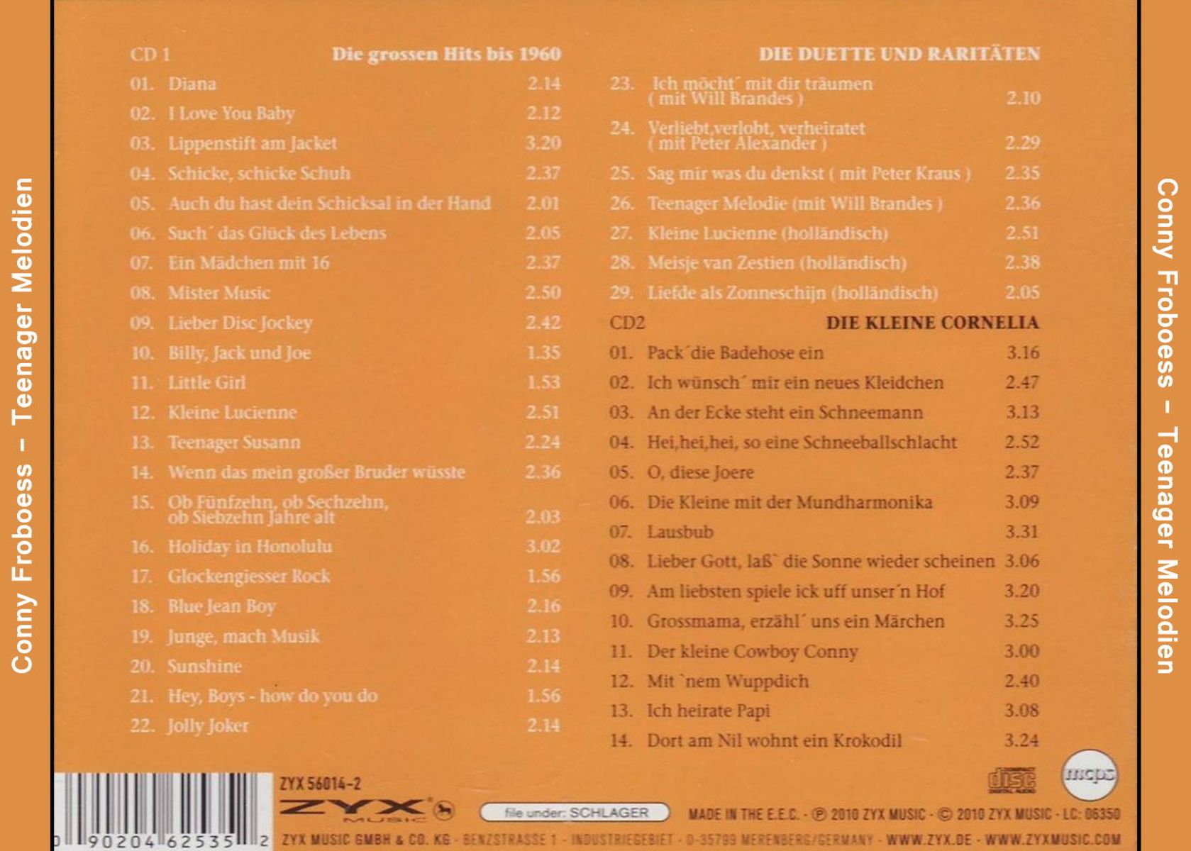 Conny Froboess  Teenager Melodien back 
