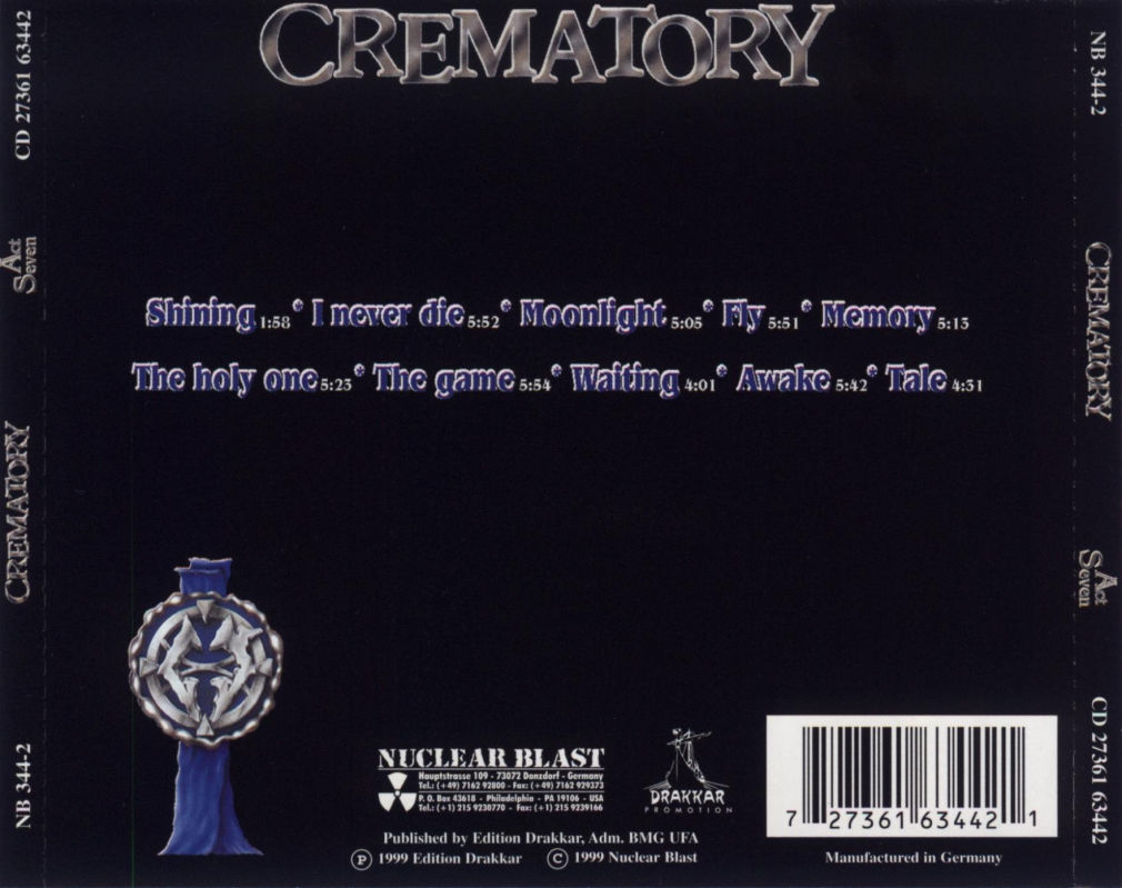 Crematory  Act Seven back