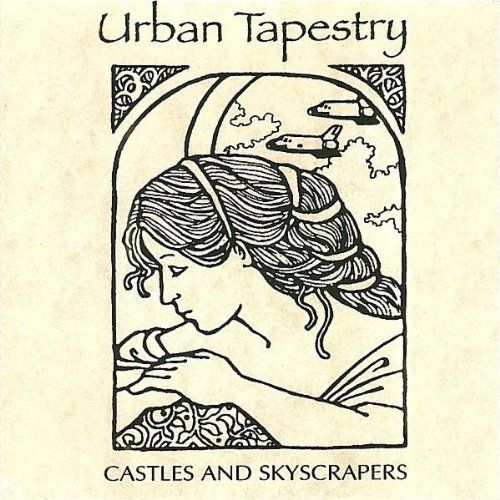 castles and skyscrap urban tapestry  