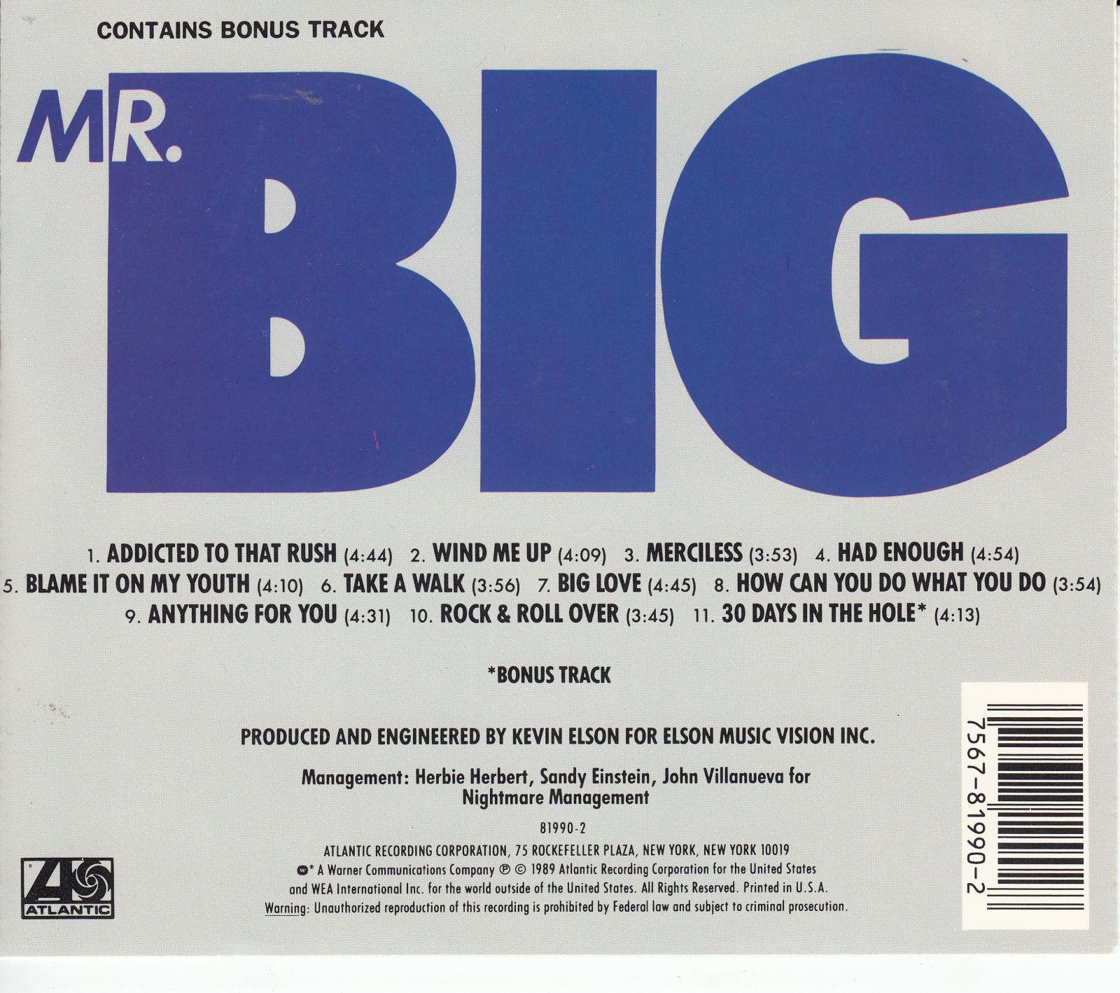 cd Mr. big Mr. big