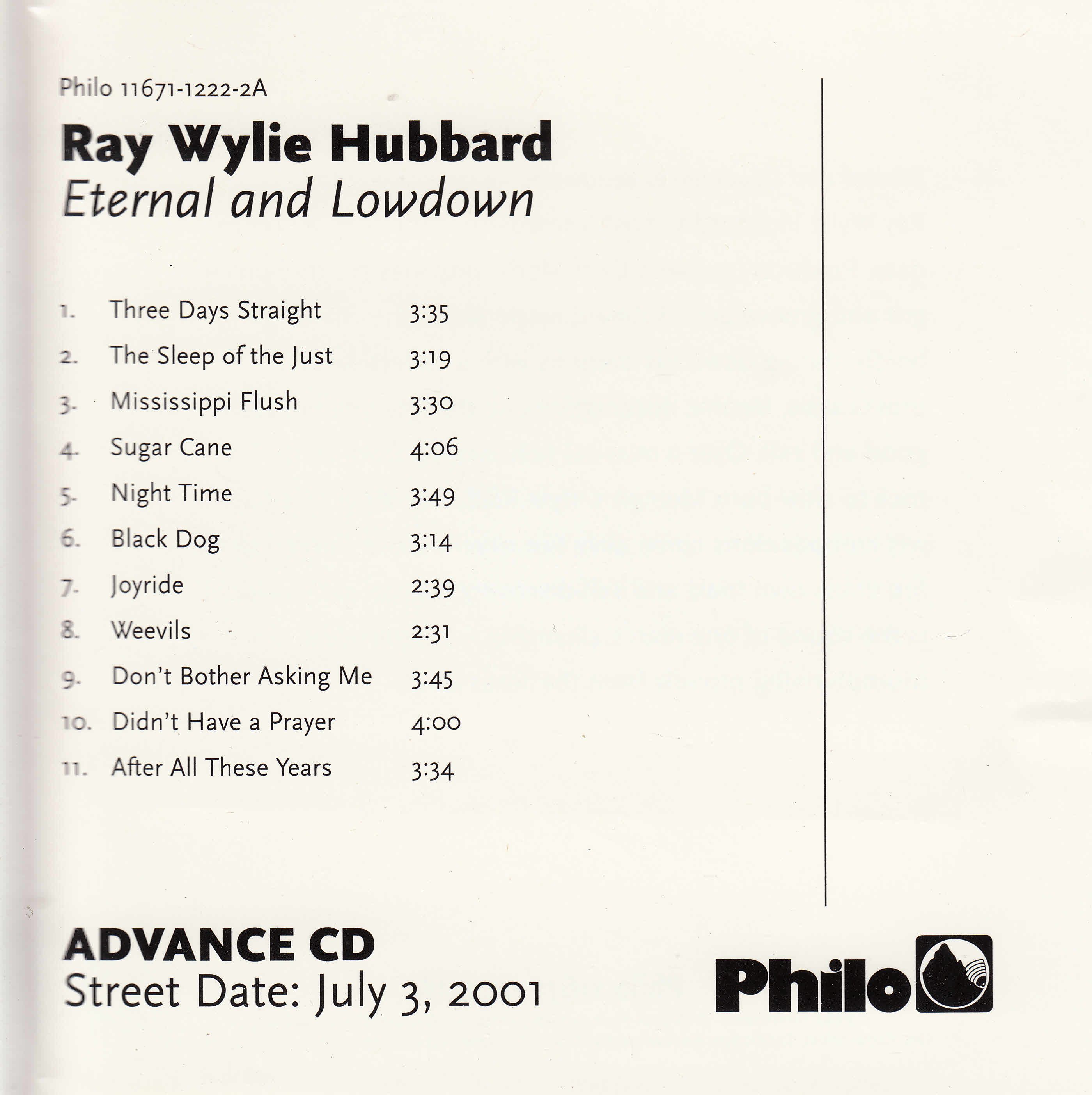 cd eternal and lowdown ray wylie hubbard