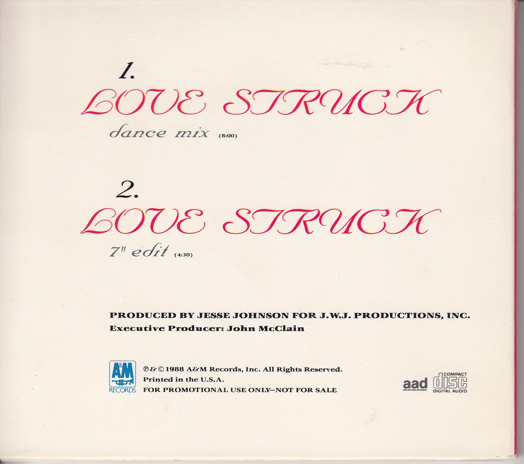 cd love struck single jesse johnson