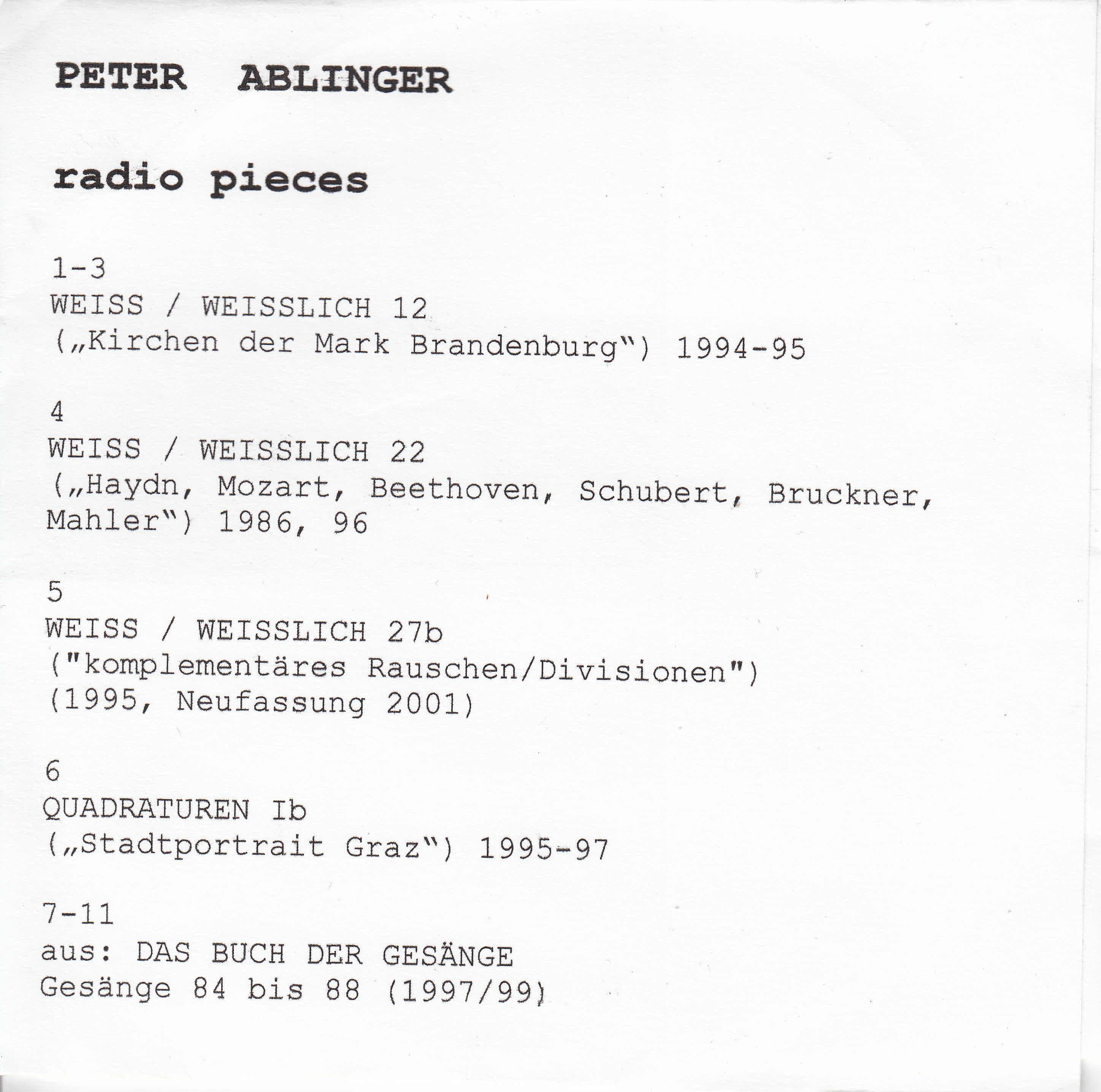 cd radio pieces peter ablinger