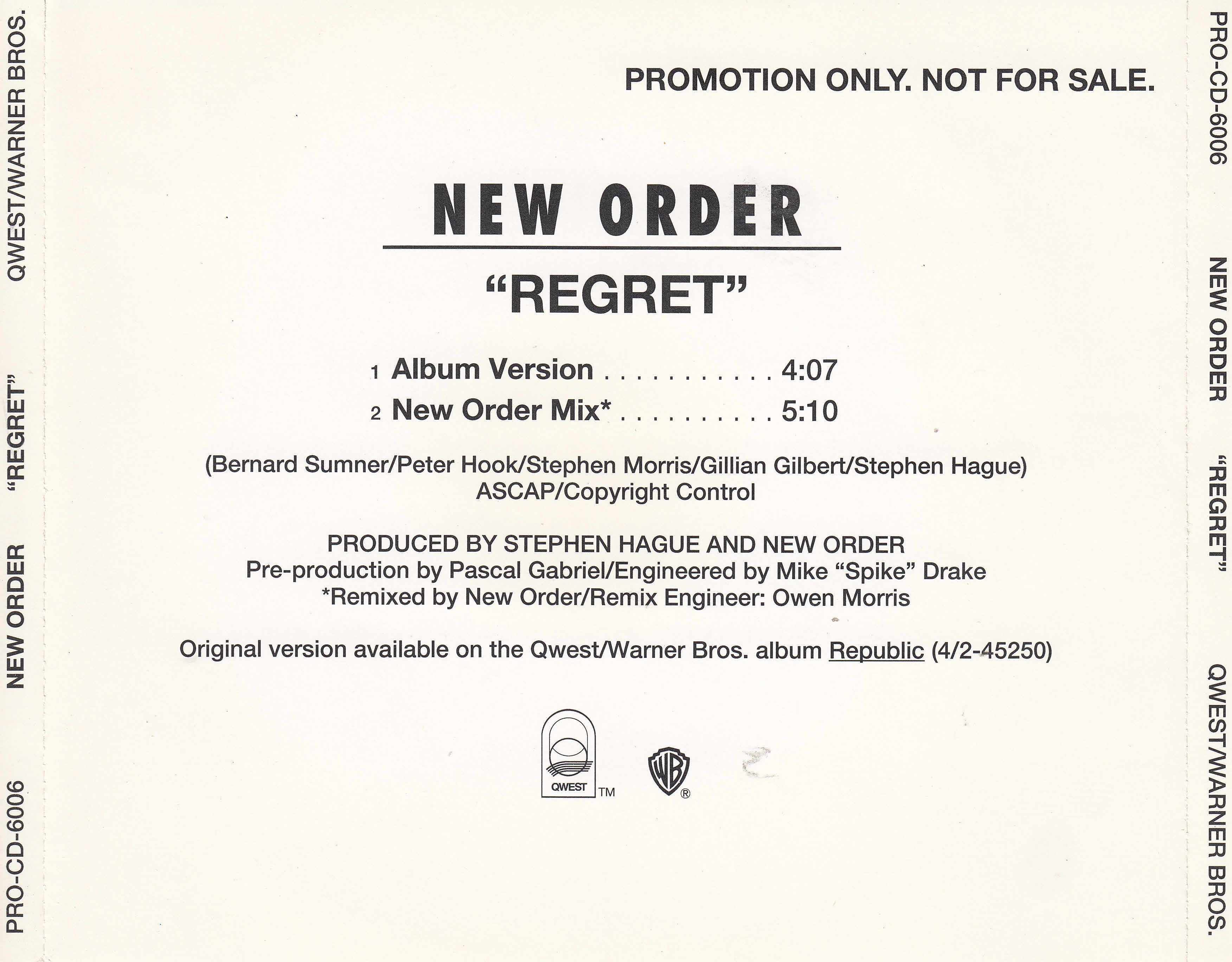 cd regret new order