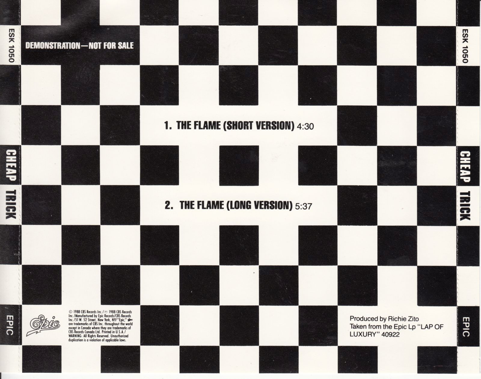 cd the flame promotional single cheap trick