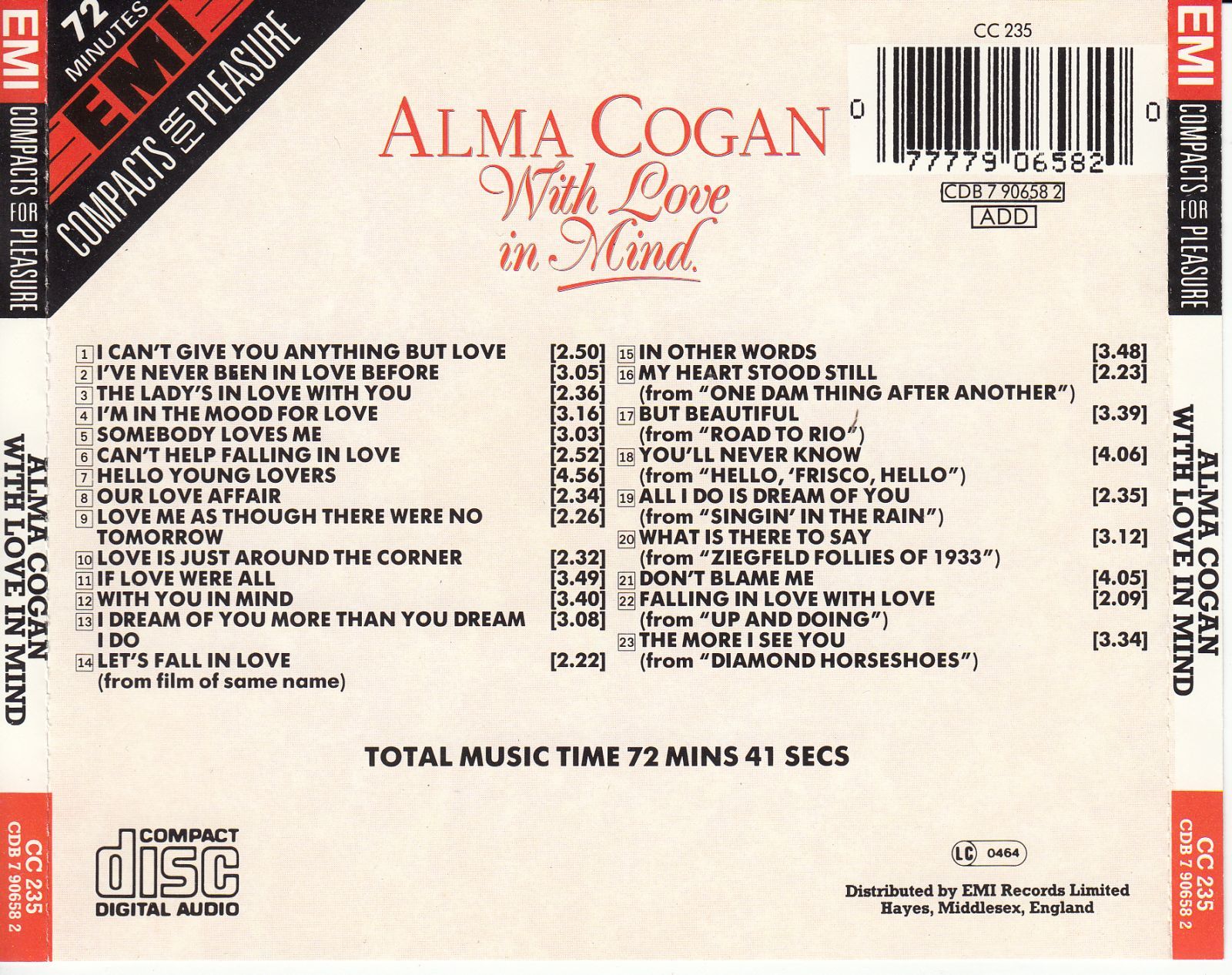 cd with love in mind alma cogan