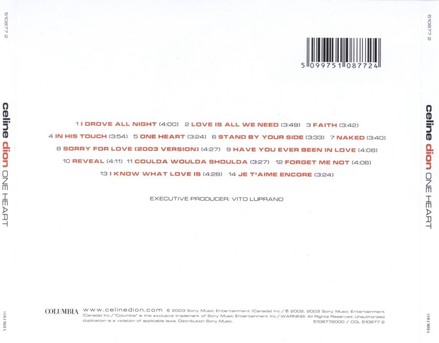 celine dion one heart back