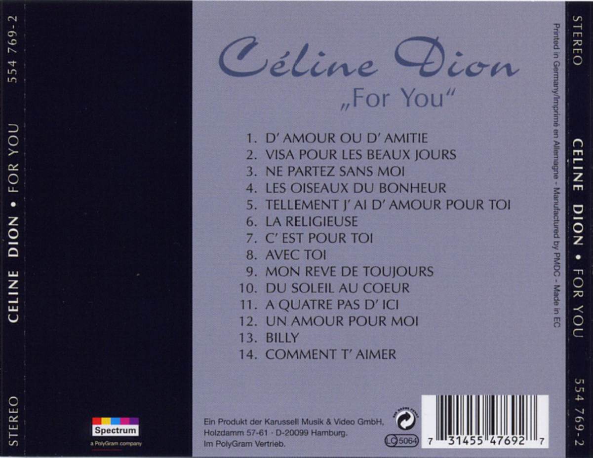 celine dion  for you b