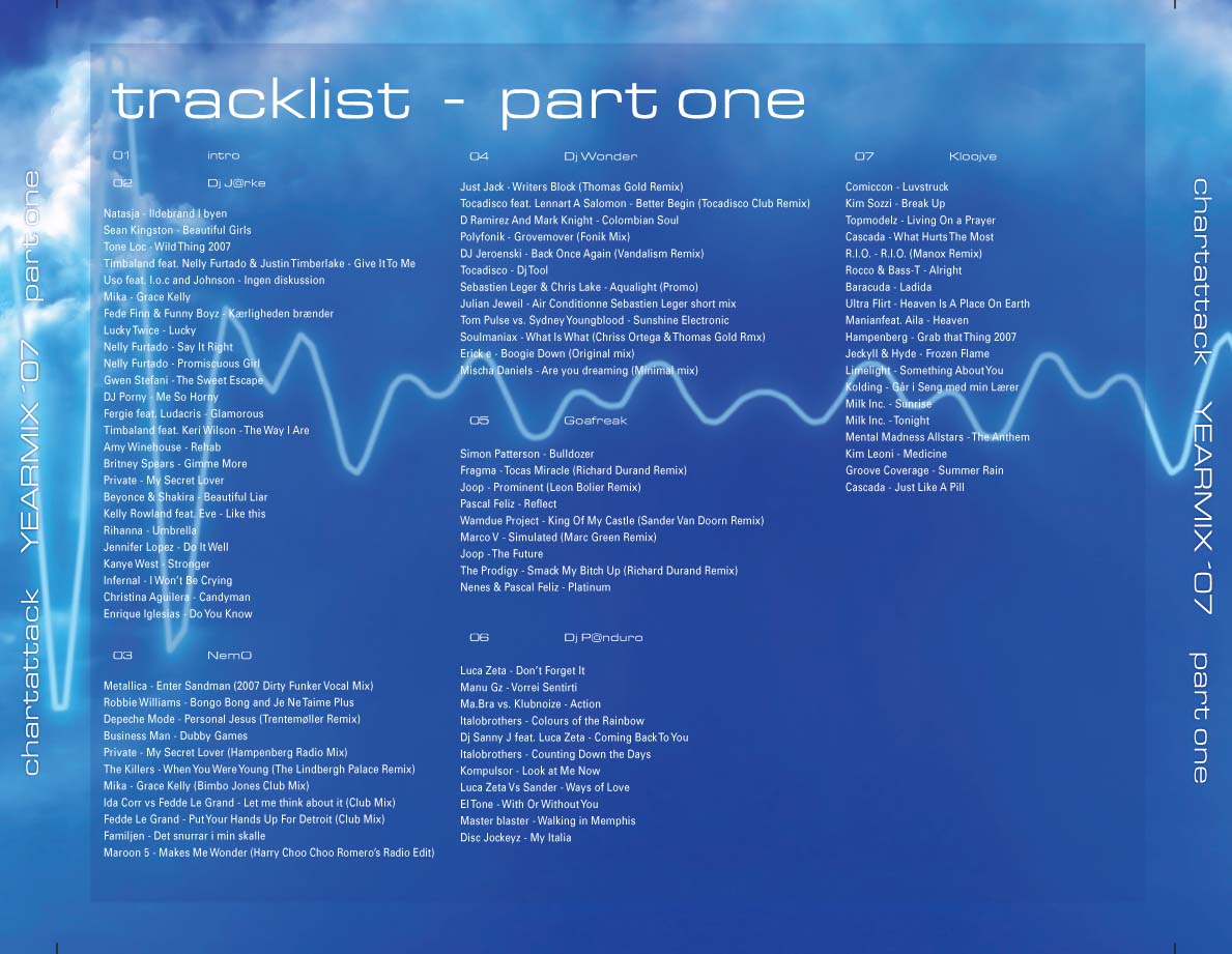 chart attack yearmix 2007 cd1 back