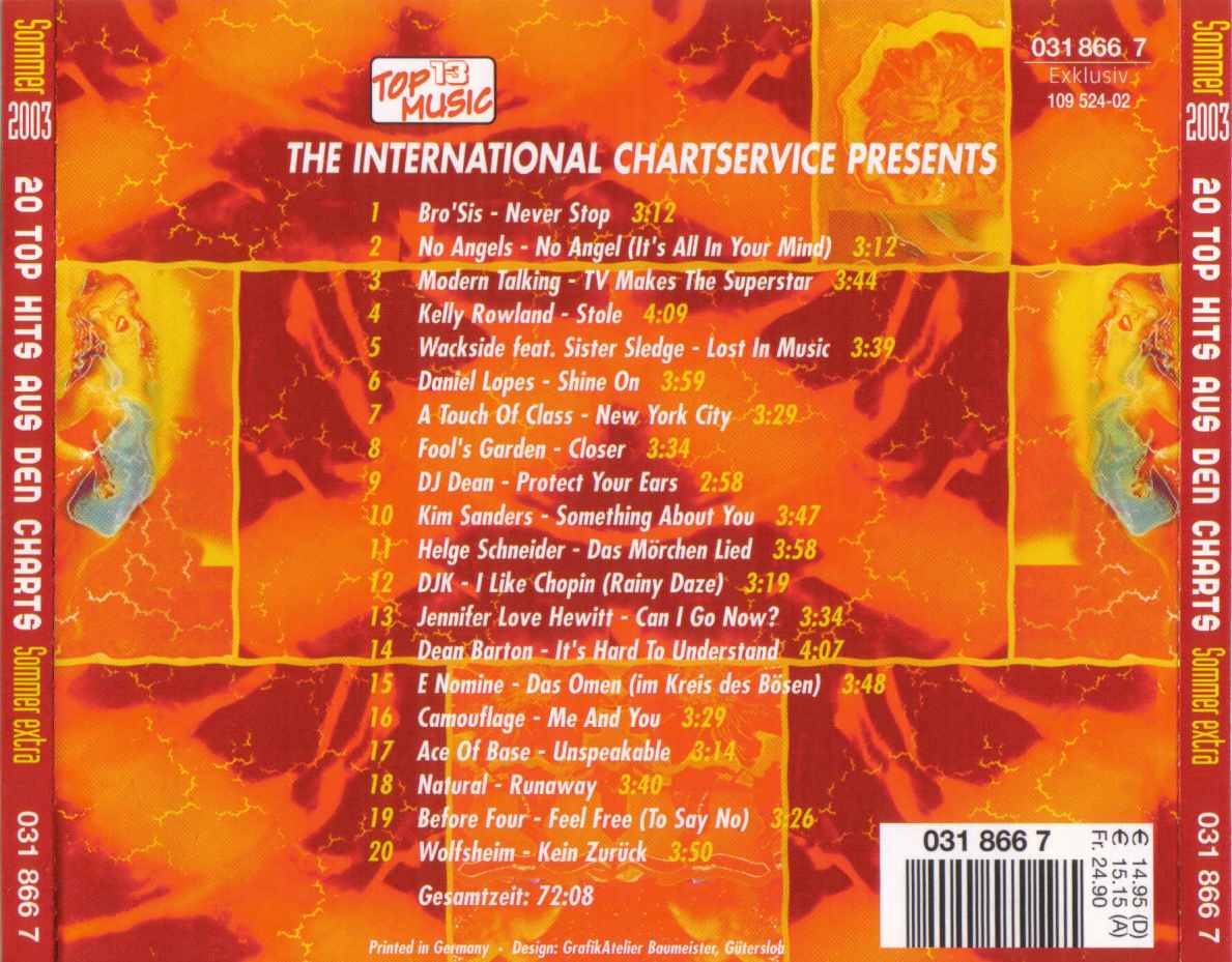 chart boxx  sommer extra 2003 b