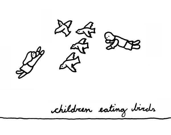 children eating bird children eating bird  