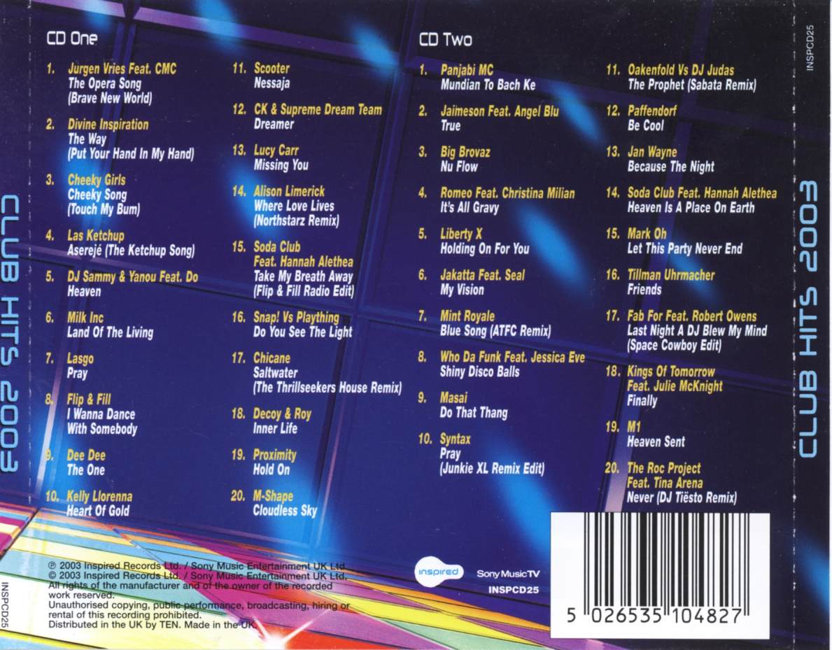 club hits  2003 b