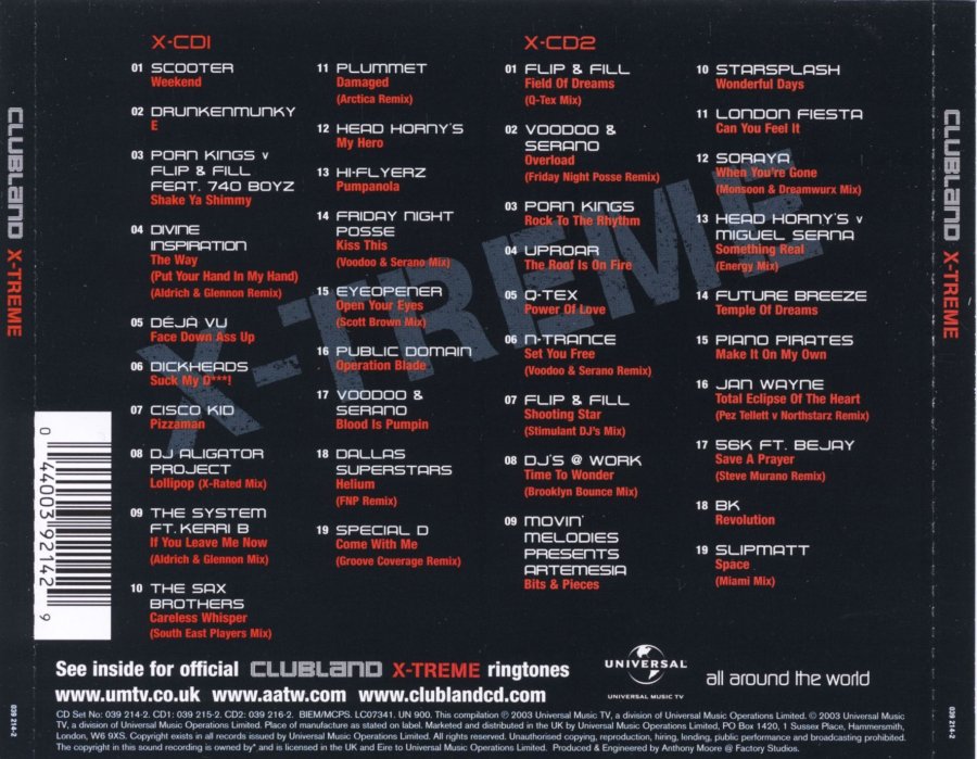 clubland x treme back