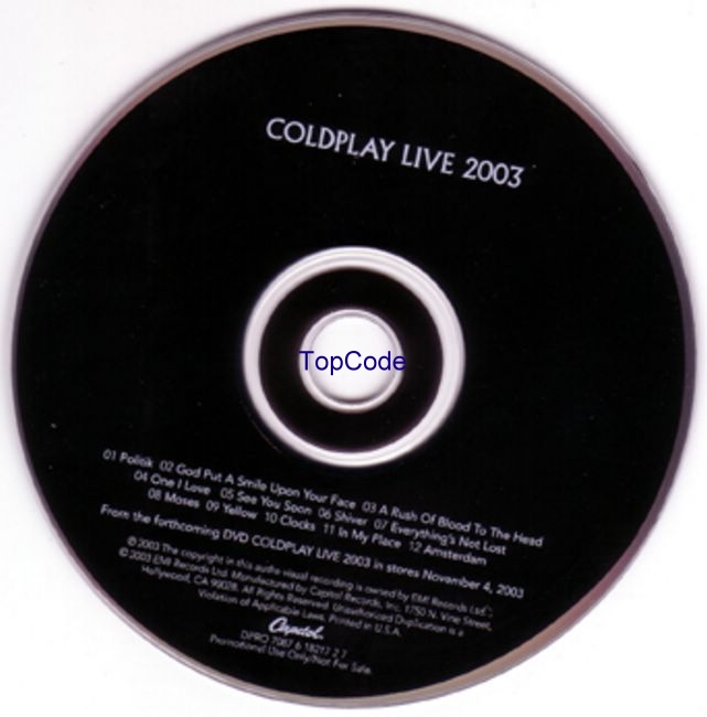 coldplay  live 2003 cd