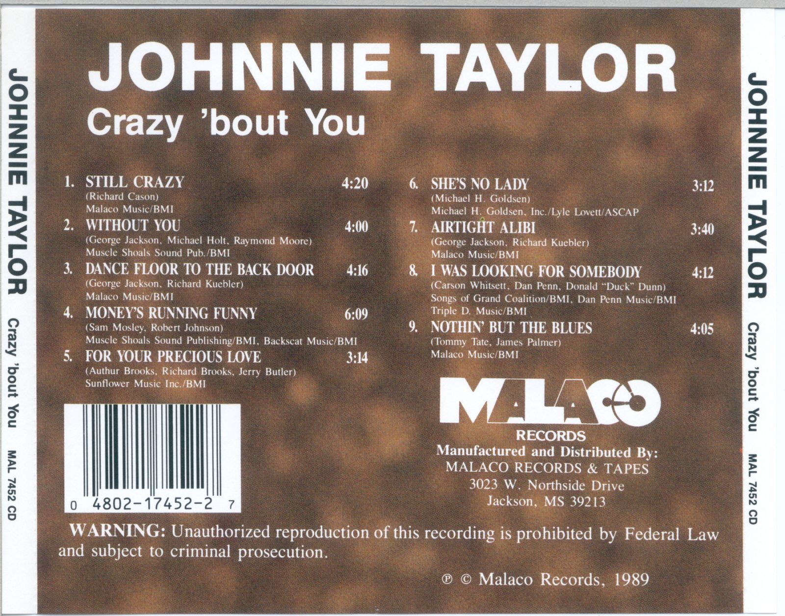 crazy bout you johnnie taylor 