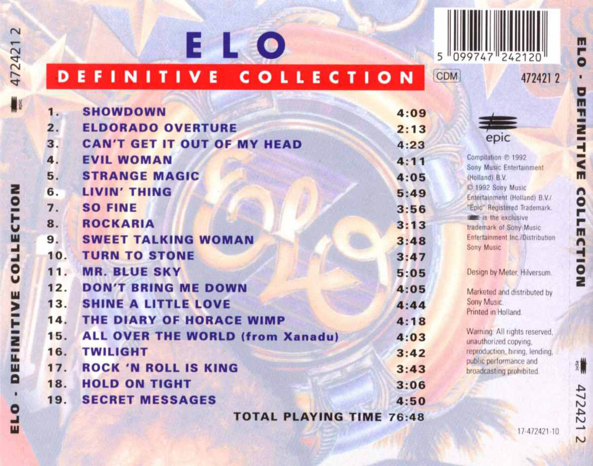 Electric Light Orchestra  Definitive Collection back 