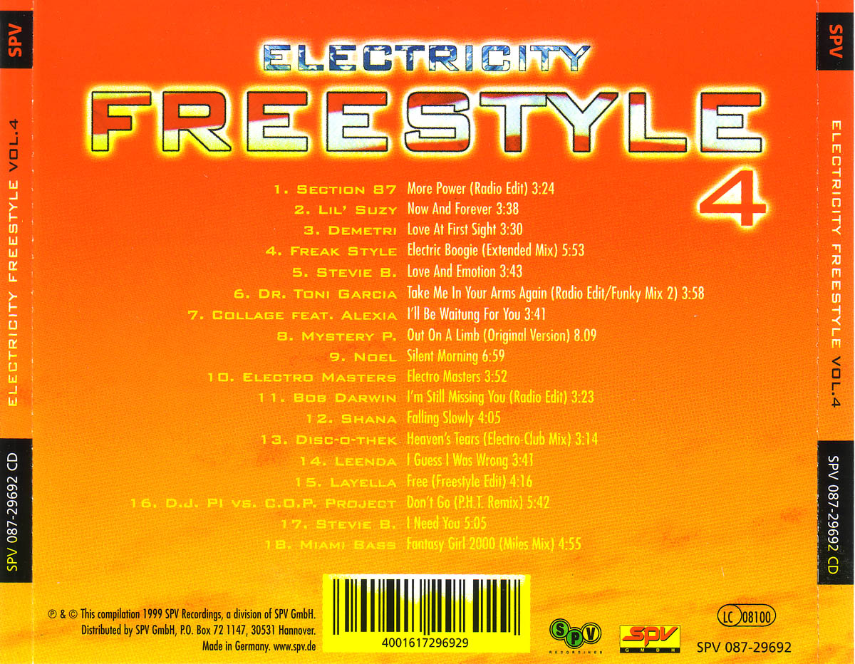 Electricity Freestyle Vol 04 Back