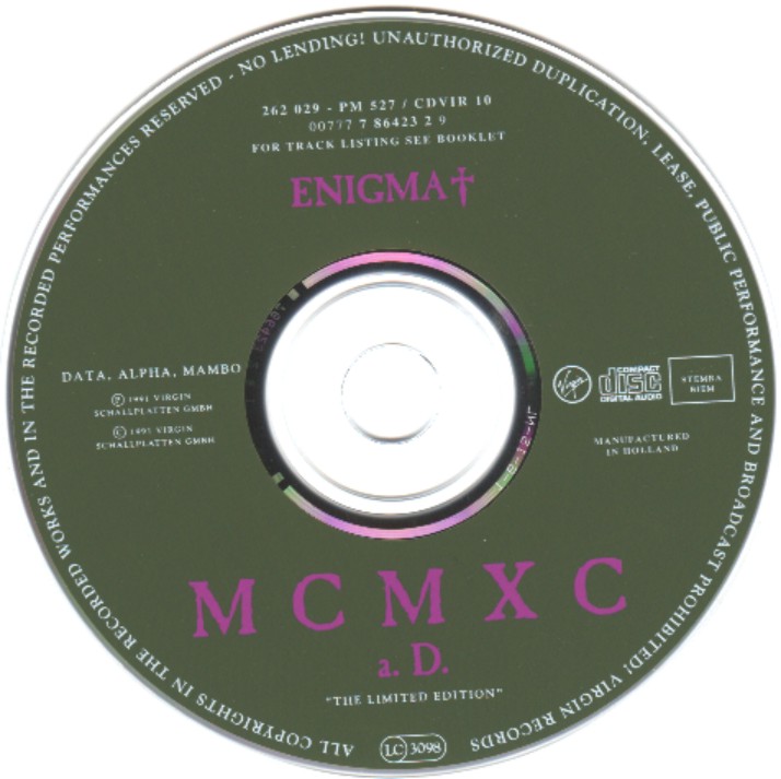 Enigma MCMXC Limited Edition CD