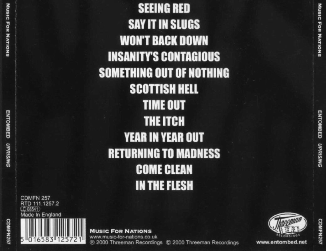 Entombed  Uprising back