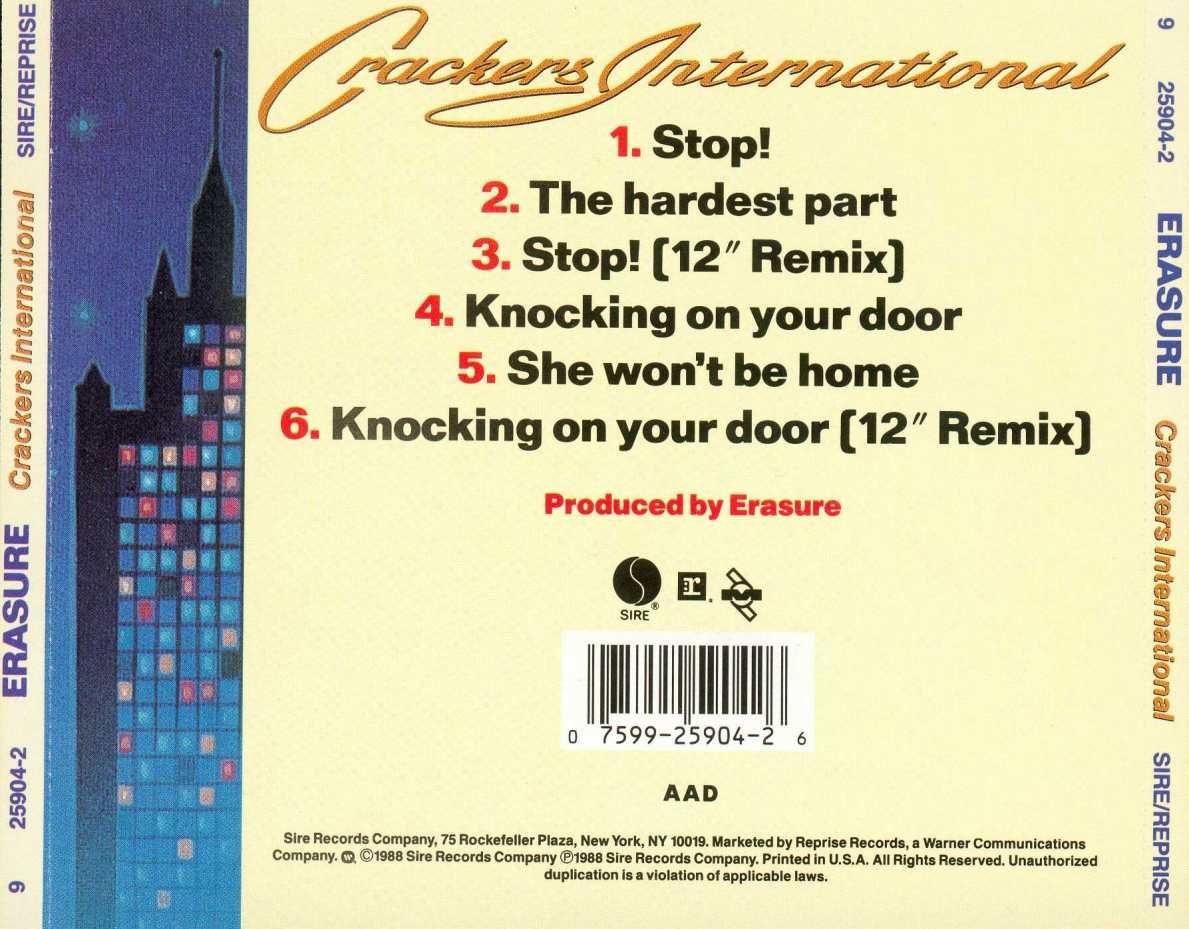 Erasure CrackersInternational Back