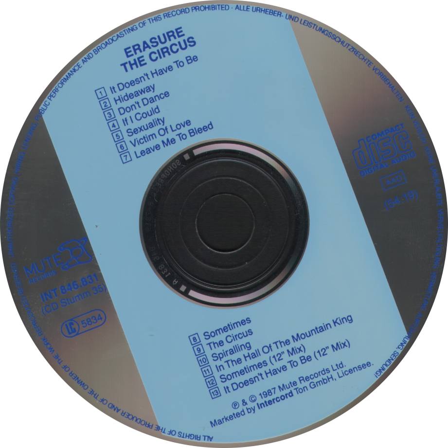 Erasure TheCircus CD