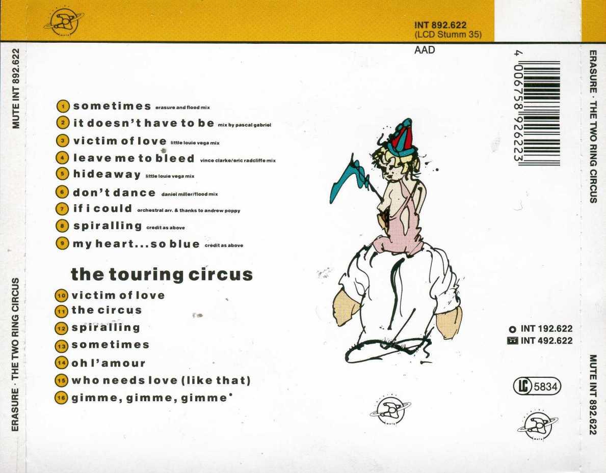 Erasure TheTwoRingCircus Back