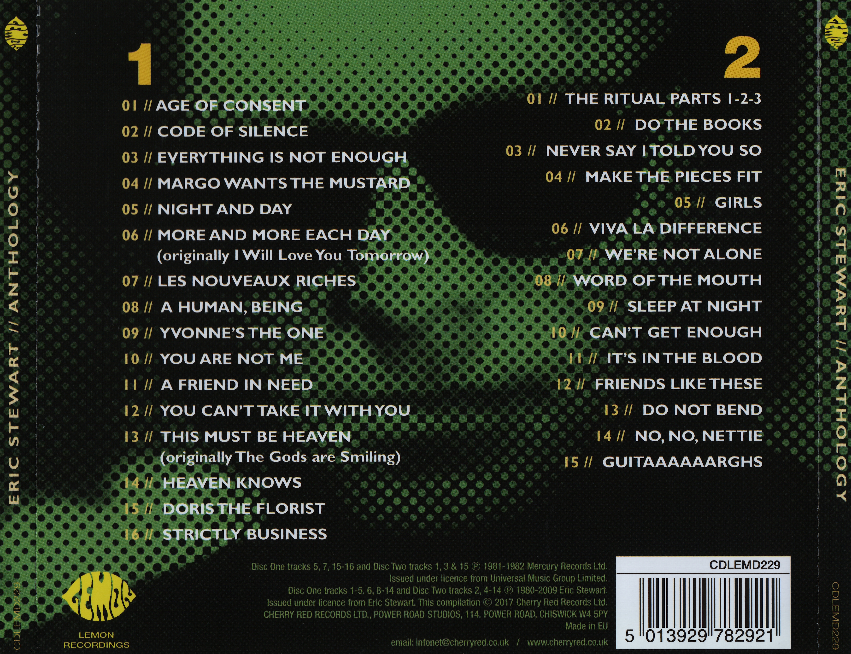 Eric Stewart3B 10CC  The Anthology back 