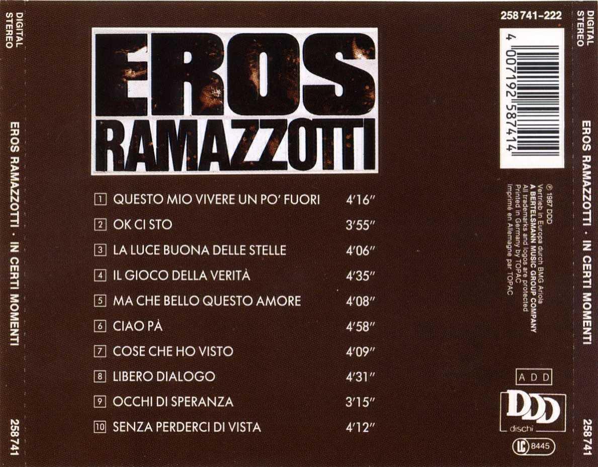 ErosRamazzotti InCertiMomenti Back