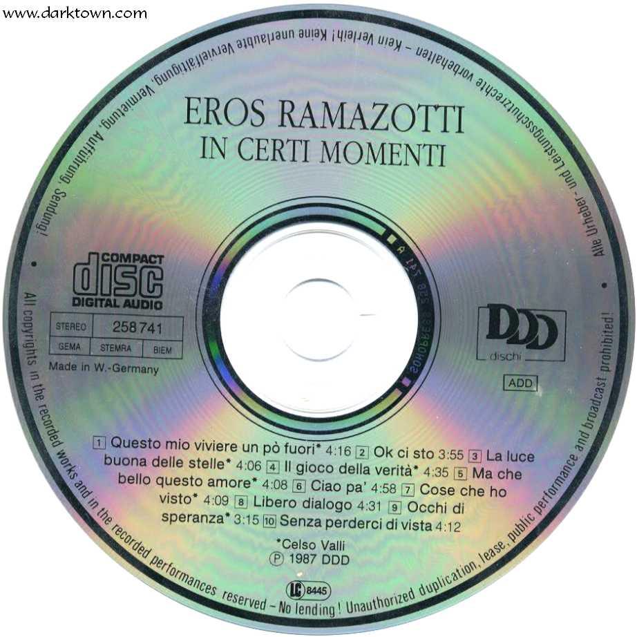 ErosRamazzotti InCertiMomenti CD