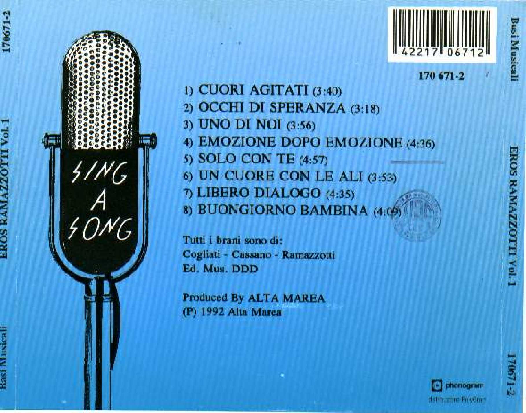 ErosRamazzotti Vol 01 Back