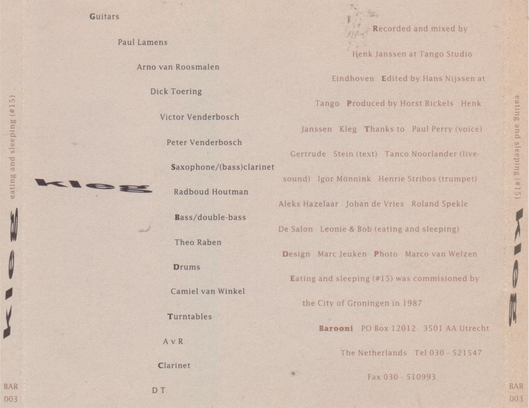 eating and sleeping kleg  