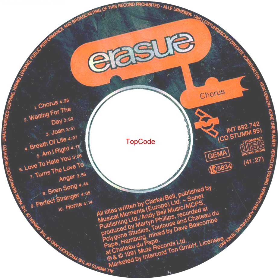 erasure  chorus cd