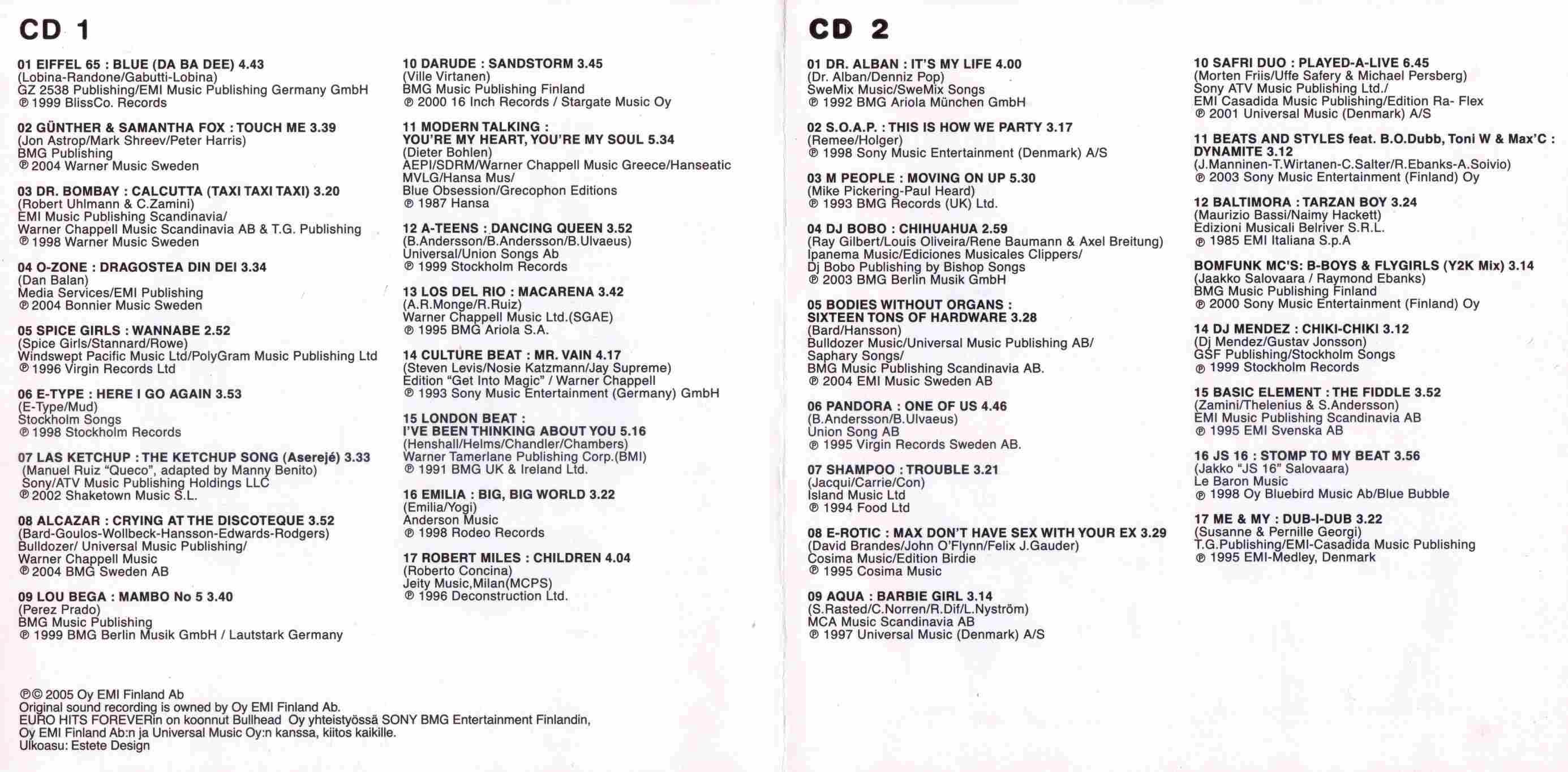 euro hits forever  vol 1 inlay1