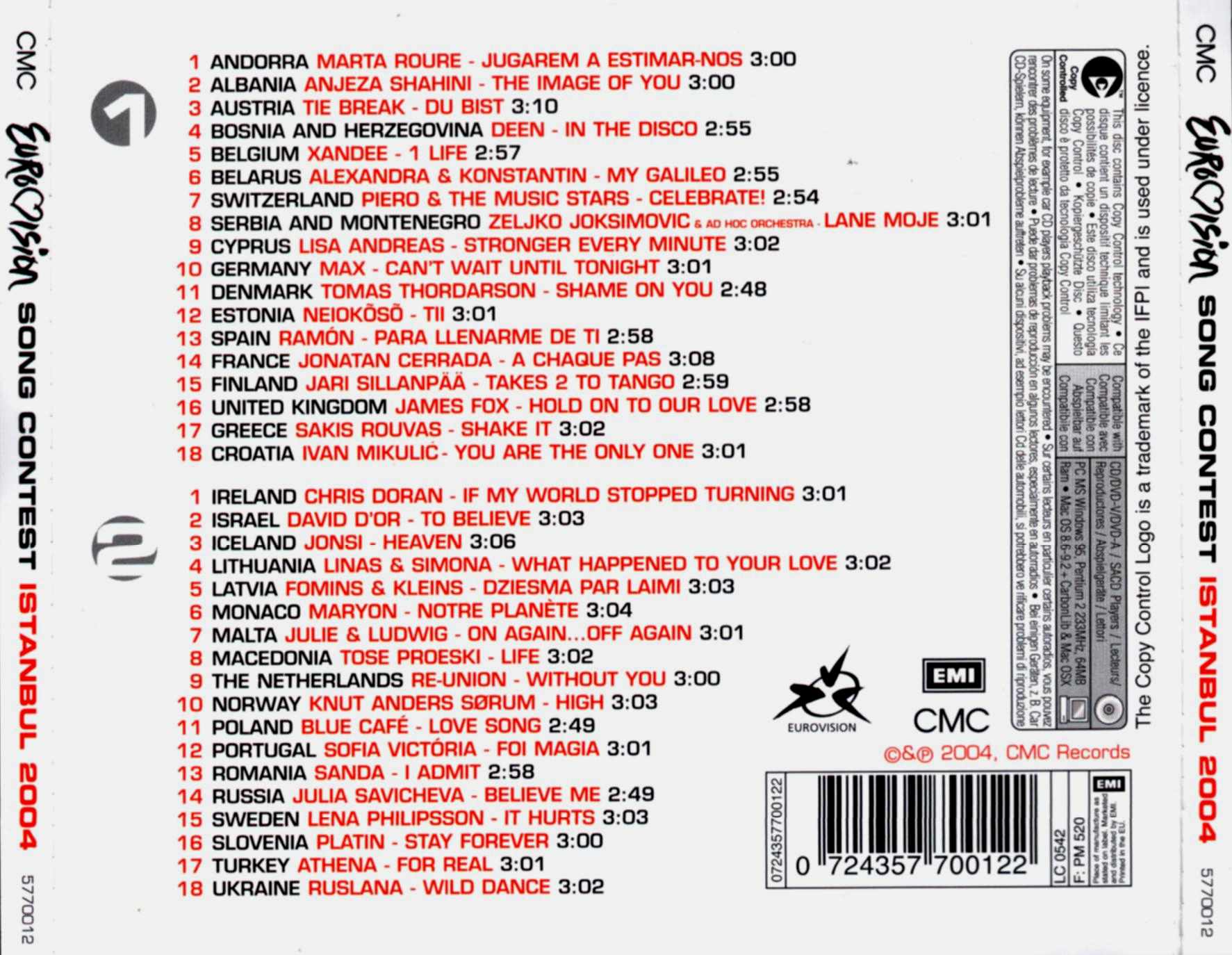 eurovision song contest istanbul 2004 b